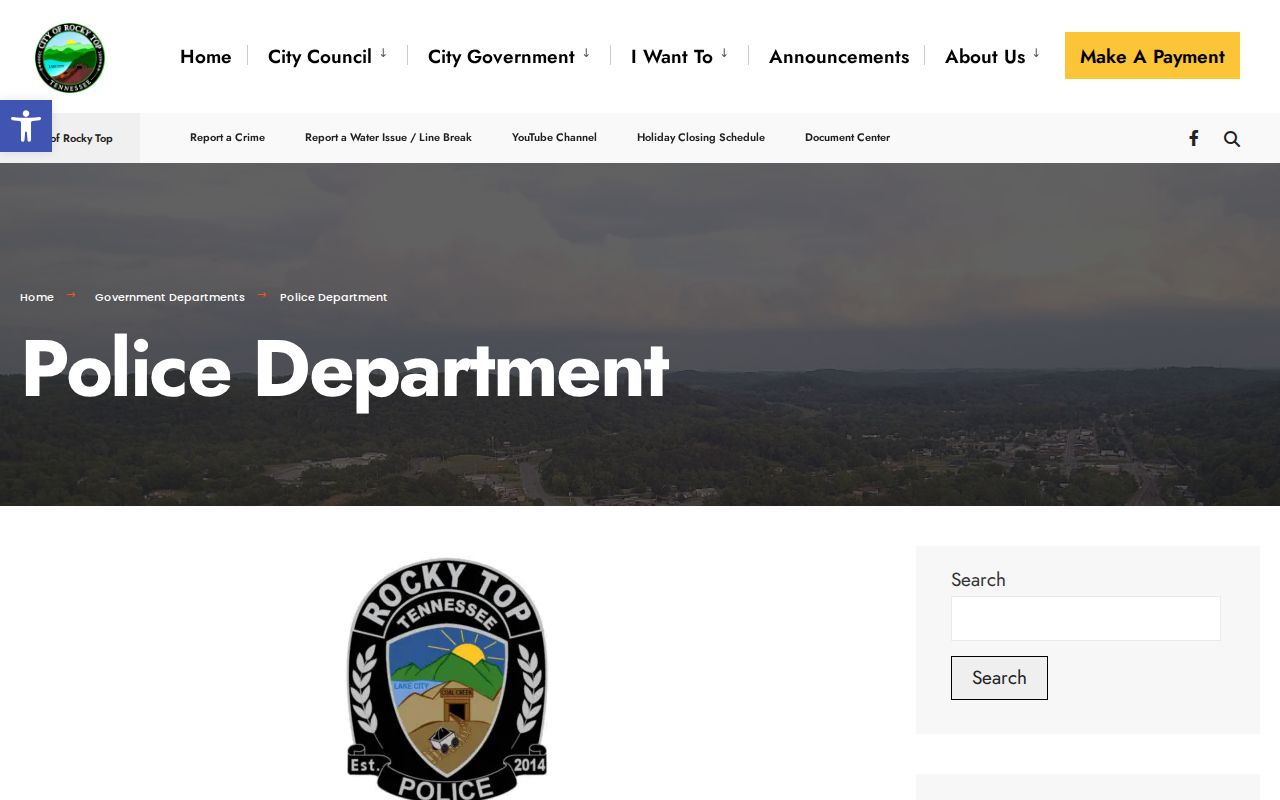 Rocky Top warrant records police department contact and service information