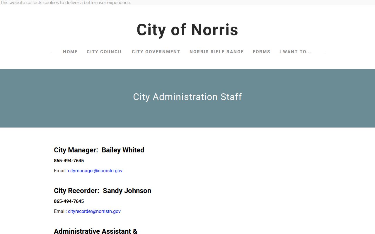 Norris warrant records City Court Clerk contact listing
