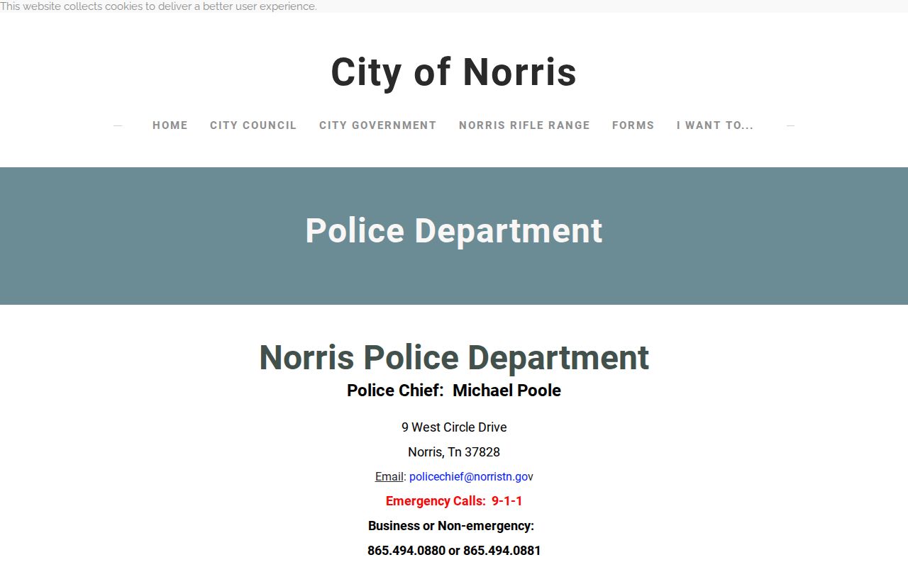 Norris warrant records police department public safety contact