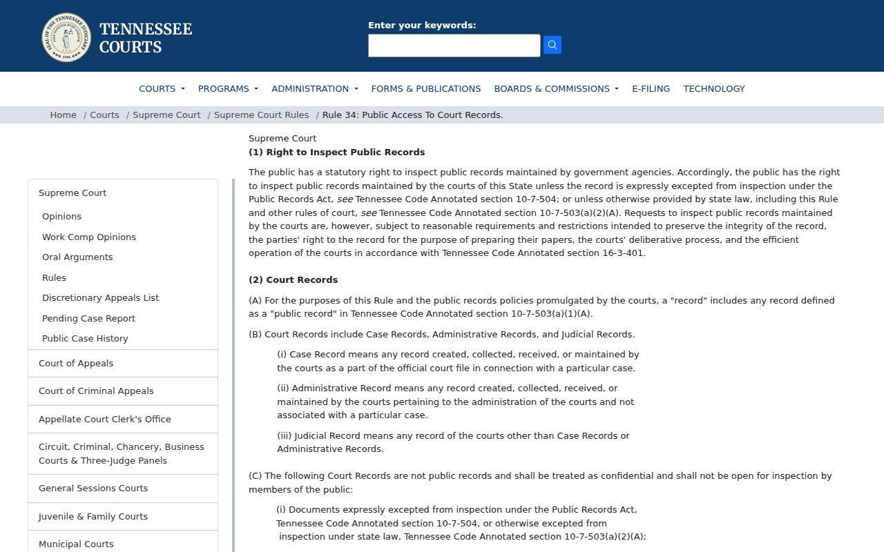 Anderson County warrant search and Tennessee public court record access