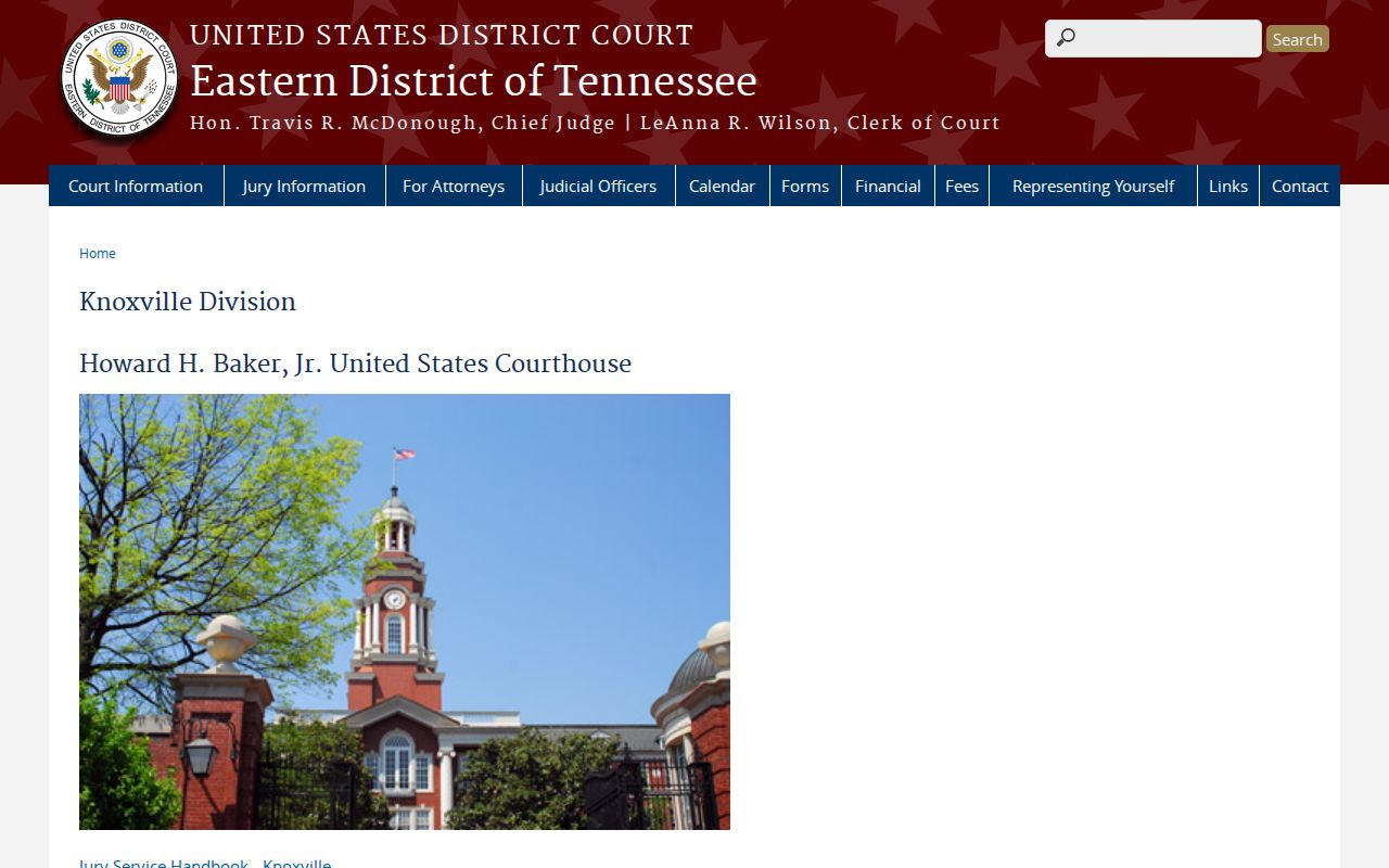 Anderson County arrest warrant records and Eastern District federal courthouse contact