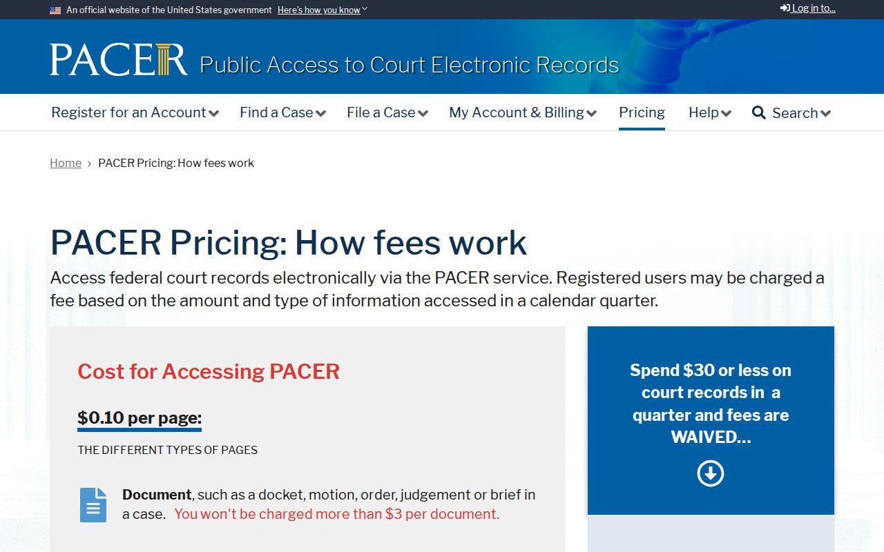 Anderson County arrest warrant records federal docket fee reference